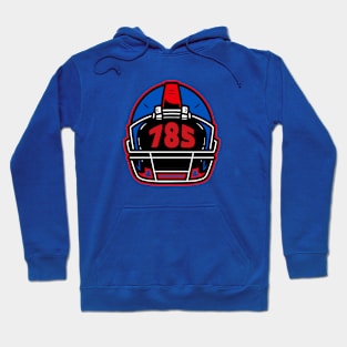 Retro Football Helmet 785 Area Code Lawrence Kansas Football Hoodie